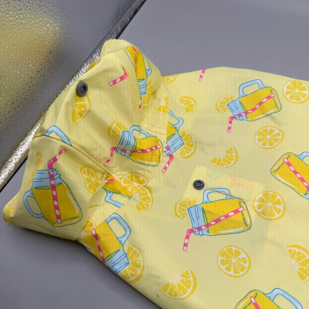 Canada Pooch Yellow Lemonade Pick Me‎ Up Pet Raincoat Hooded Jacket Size M 16